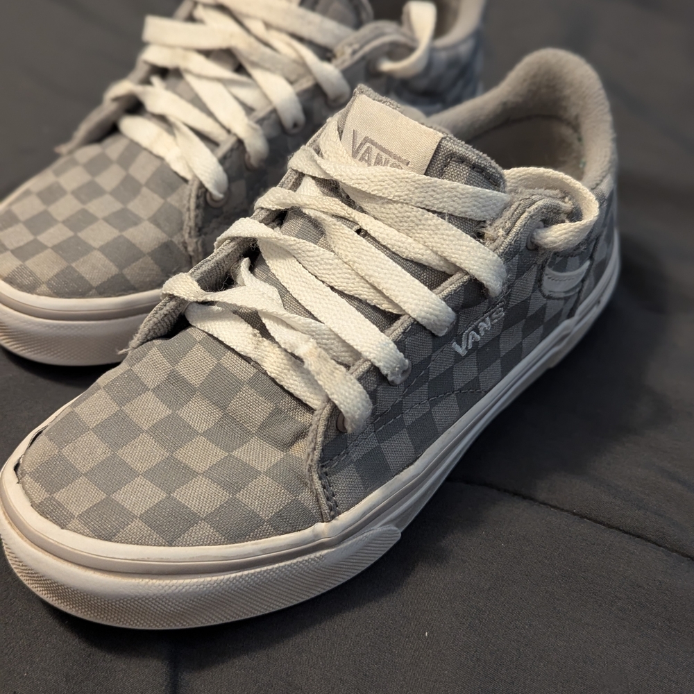 Vans Kids Gray Checkered Sneakers